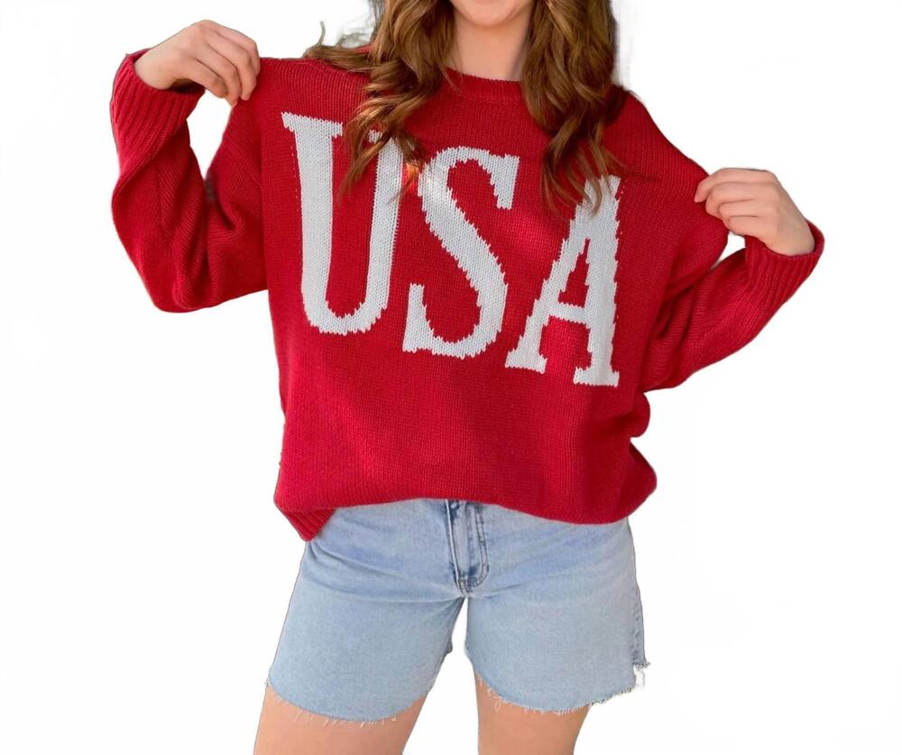 NEW LE LIS women's rosie sweater in red